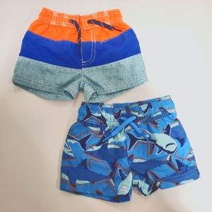 BUNDLE Carter's Set of 2 Swim Trunk Infant's Size 3 Months